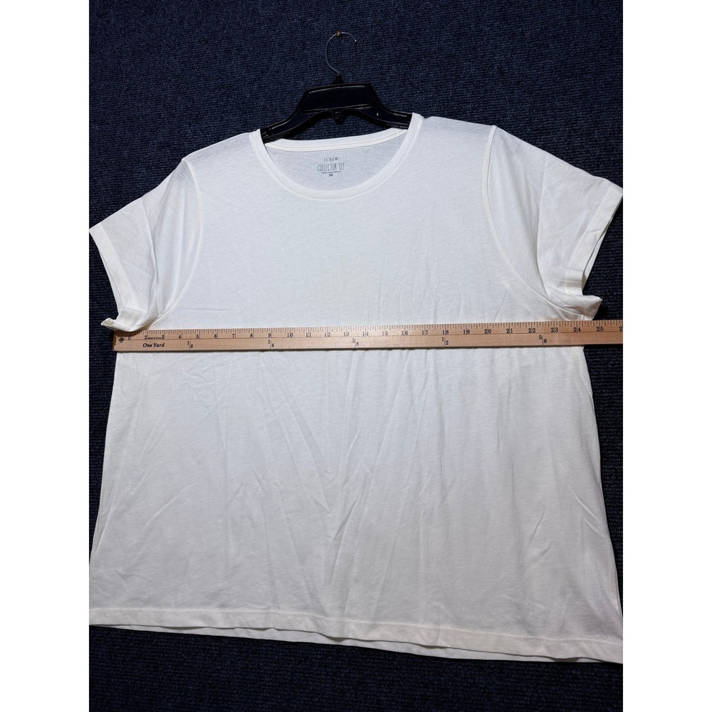 J.Crew Collector Tee Women 3X White Excellent Short Sleeve Cotton Crew Neck - Picture 5 of 6